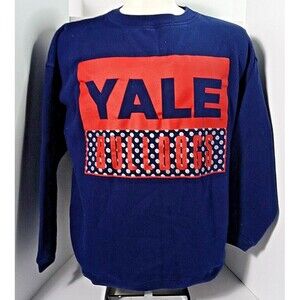 Vintage YALE BULLDOGS Paris Sport Club Blue Crewneck Sweatshirt Size 3 - VGC